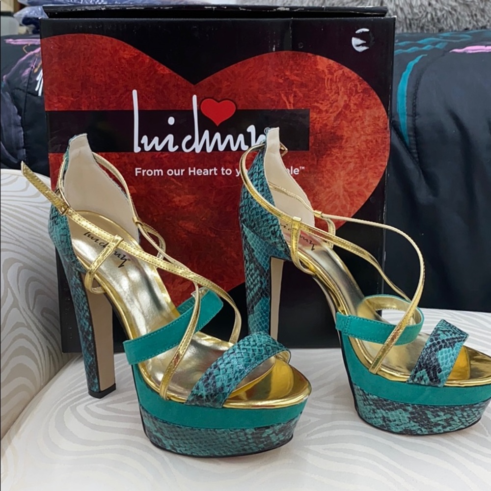 Luichiny sandal Aqua and Gold